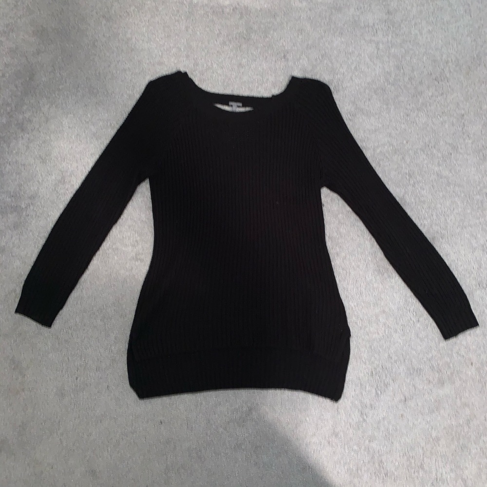 Black Long Sleeve Knitted Sweater